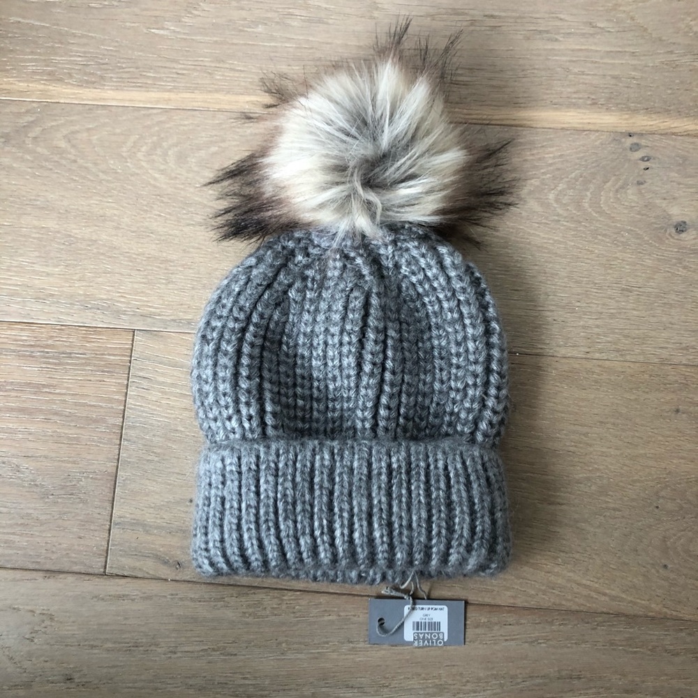 Oliver Bonas, NWT Pompom grey toque/hat